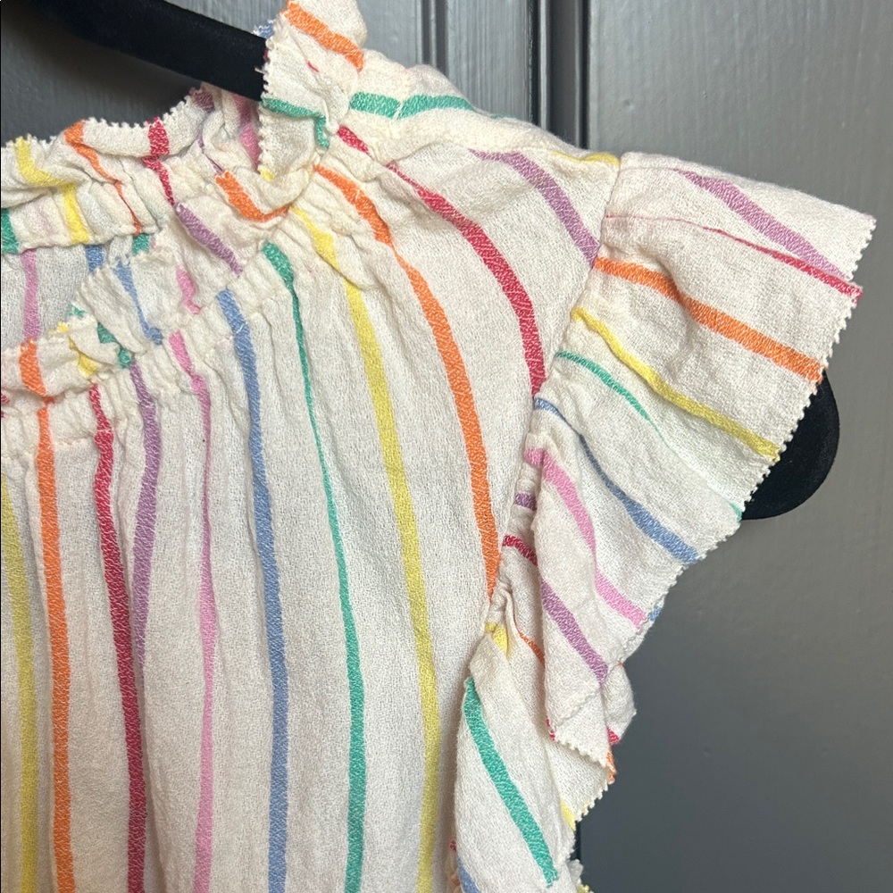 THML Multicolor Striped Ruffle Top size small - Picture 3 of 4